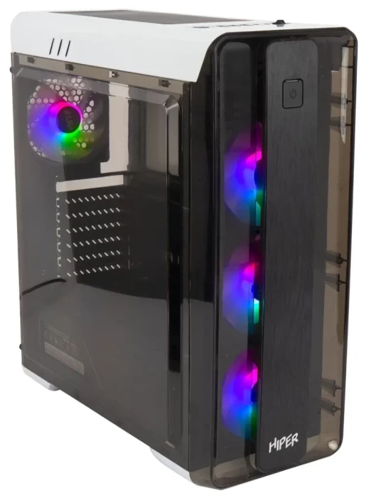 Компьютерный корпус Hiper M11 FRGB-WT черный без БП ATX