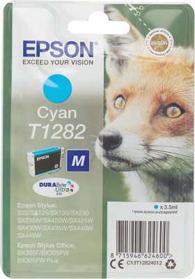 Картридж струйный Epson T1282 C13T12824012 голубой (260стр.) (3.5мл) для Epson S22/SX125