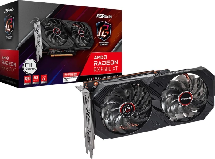 Видеокарта Asrock AMD Radeon RX 6500 XT PG 8Gb 64bit GDDR6 (RX6500XT PG 8GO)