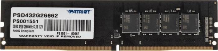 Оперативная память DDR4 Patriot Signature 32 ГБ 2666MHz (PSD432G26662)