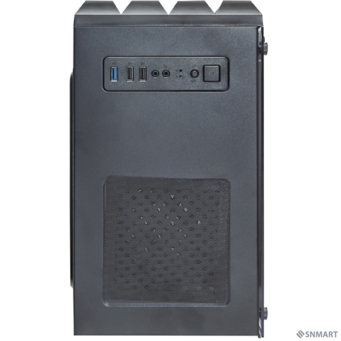 Exegate EX294383RUS Корпус Minitower ExeGate Mistery R3 (mATX, без БП, 2*USB+1*USB3.0, аудио, черный, 4 вент. 12см с RGB подсветкой, боковая панель - закаленное стекло)