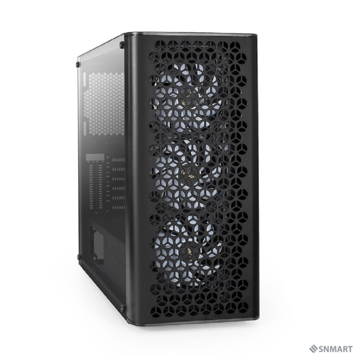 Exegate EX294965RUS Корпус Miditower ExeGate EVO-9202 (ATX, без БП, с окном, 1*USB+1*USB3.0, аудио, 3 вент. 12см с RGB подсветкой)