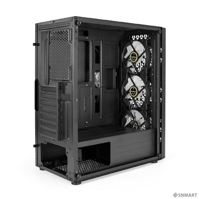 Exegate EX294965RUS Корпус Miditower ExeGate EVO-9202 (ATX, без БП, с окном, 1*USB+1*USB3.0, аудио, 3 вент. 12см с RGB подсветкой)