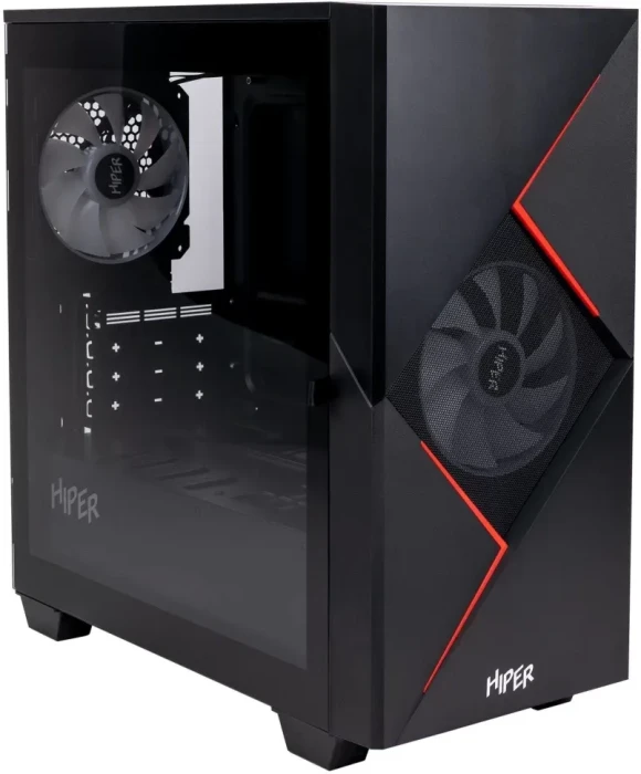 Компьютерный корпус Hiper CYCLOPS BR черный без БП mATX