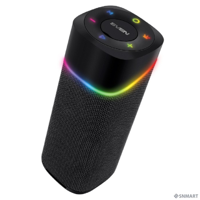 SVEN PS-155, черный (10 Вт, Waterproof (IPx4), TWS, Bluetooth, FM, USB, 1200мА*ч)