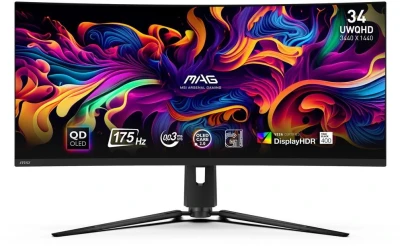 Монитор MSI 34&quot; MAG 341CQP QD-OLED OLED 2K 175Гц черный (9S6-3DD04T-010)