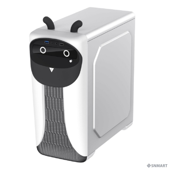 GameMax Корпус Cute OWL White-Black без БП (Midi Tower, Черно-белый., 1*USB3.0 + 2*USB2.0, 2*120мм)