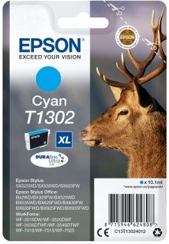 Картридж струйный Epson T1302 C13T13024012 голубой (765стр.) (10.1мл) для Epson B42WD