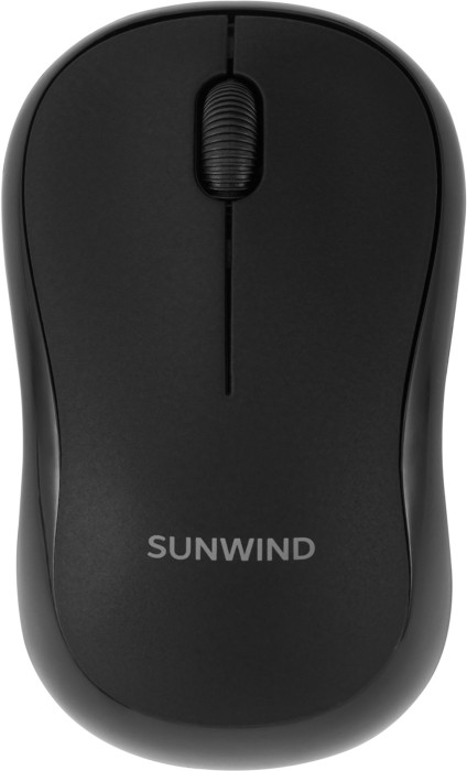Мышь SunWind SW-M200 черный оптическая (1600dpi) беспроводная USB для ноутбука (3but)