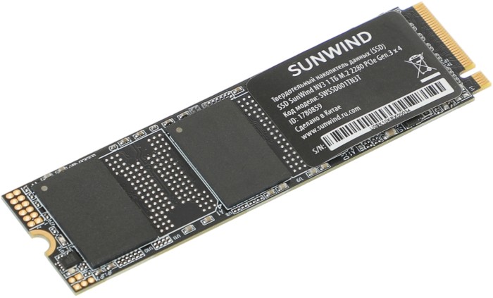 Накопитель SSD SunWind 1 ТБ NV3 M.2 PCIe 3.0 x4 (SWSSD001TN3T)