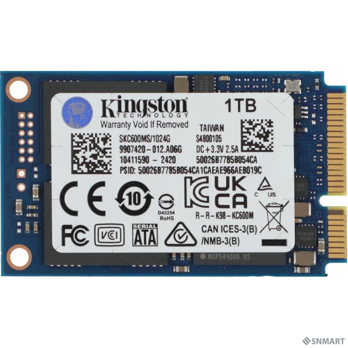 Kingston SSD 1Tb KC600 Series SKC600MS/1024G mSATA