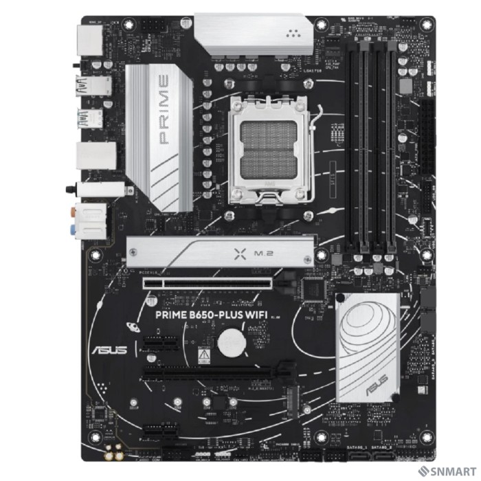 ASUS PRIME B650-PLUS WIFI (Socket AM5, ATX, 4xDDR5(128GB), DP/HDMI 2.1, 2xPCIe 4.0x16/2xPCIe 4.0, 1xLAN (2.5GbE), Wi-Fi 6E, 4xSATA 6Gb/s, 2xM.2, 1xM.2 E key, 1xType-C, 5xUSB 3.2, 2xUSB 2.0)