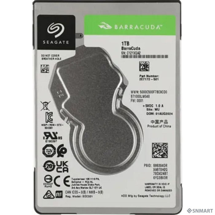 1TB Seagate Barracuda (ST1000LM048) [SATA 6.0Gb/s, 5400 rpm, 128mb buffer]