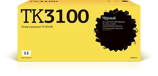 Картридж лазерный T2 TC-K3100 TK-3100 черный (12500стр.) для Kyocera FS-2100D/2100DN/Ecosys M3040dn/M3540dn
