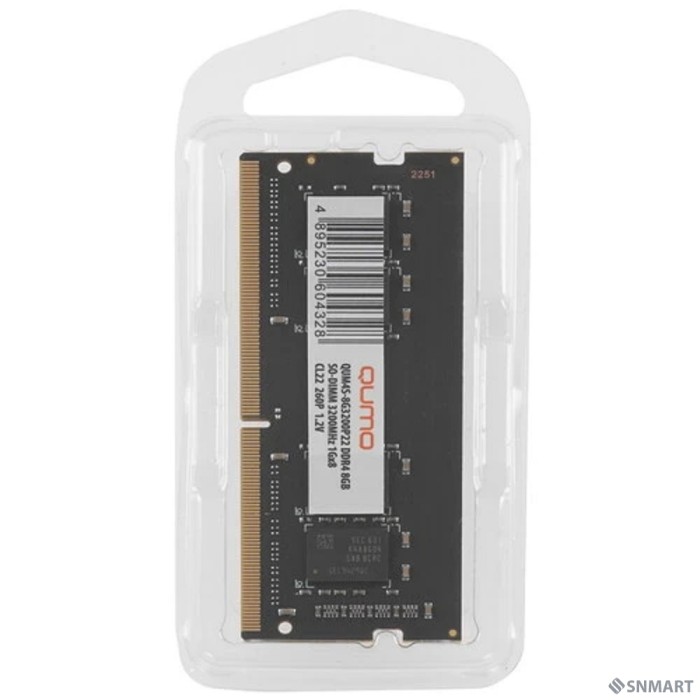 QUMO DDR4 SODIMM 8GB QUM4S-8G3200P22 PC4-25600, 3200MHz OEM/RTL
