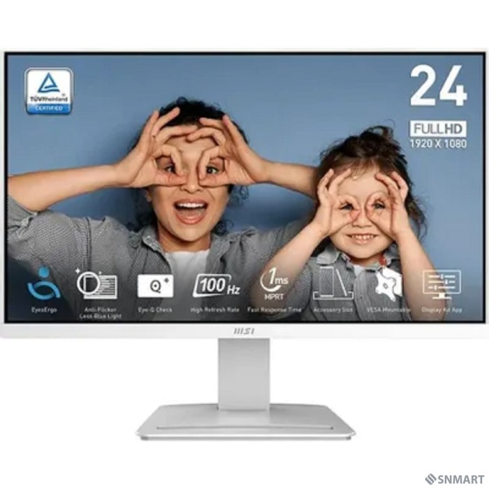 MSI Pro 24" MP2412W белый [VA 1920x1080 100Hz 5ms 16:9 300cd 178/178 HDMI DisplayPort M/M] [9S6-3BA9CH-072]