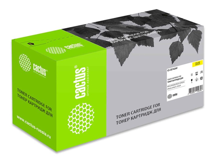 Картридж лазерный Cactus CS-CE742AV желтый (7300стр.) для HP LJ CP5220/CP5221/CP5223/CP5225