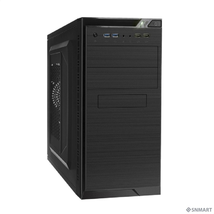 Exegate EX272746RUS Корпус Minitower Exegate QA-412U Black, mATX, <XP450, Black, 120mm>, 2*USB+2*USB3.0, Audio