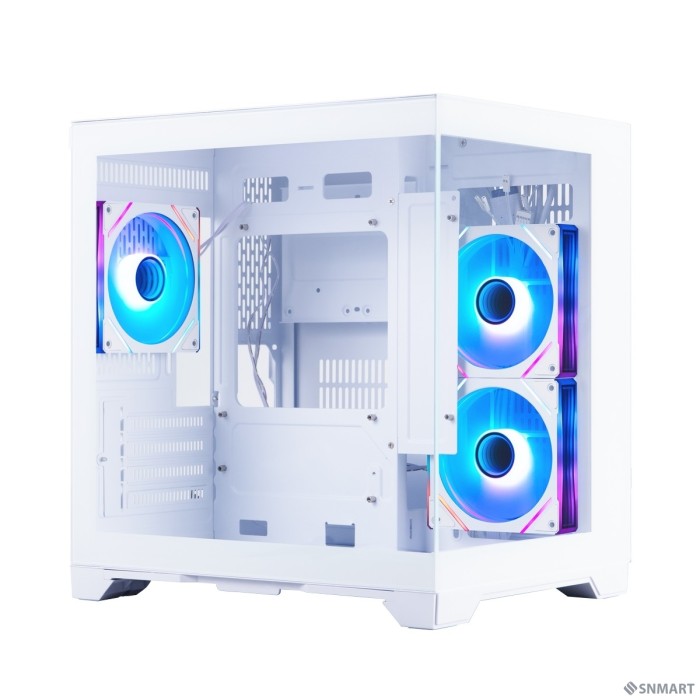 1STPLAYER MEGAVIEW MV6-TP ARGB White / mATX / 3x120mm ARGB fans / MV6-TP-WH-2FC7R-W-1FC7-W