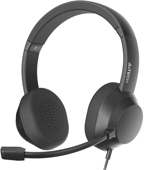 Наушники с микрофоном A4Tech FH150U черный 2м накладные USB оголовье (FH150U BLACK)