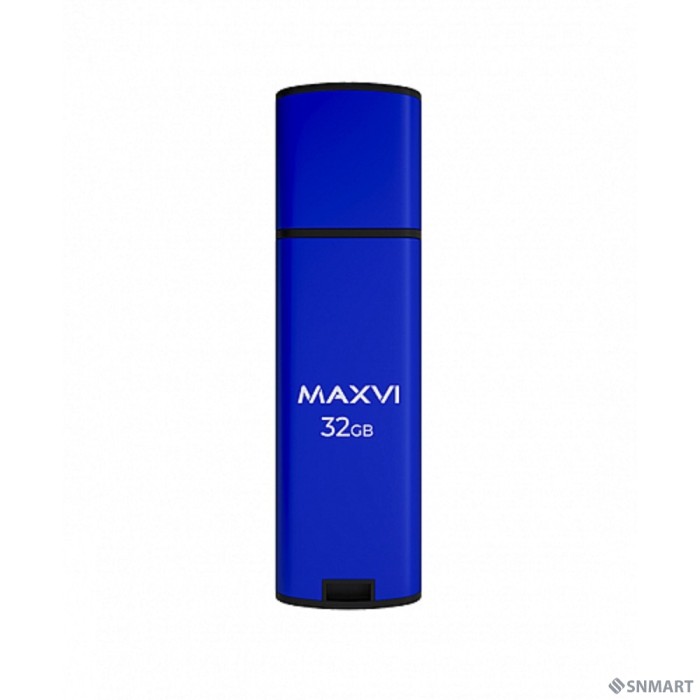 Maxvi USB Drive 32GB MP2 blue, монолит с колпачком, ABS пластик + металл, USB 2.0