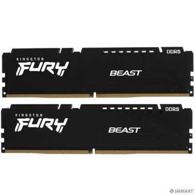 Память DDR5 2x32GB 5200MHz Kingston KF552C36BBEK2-64 Fury Beast Black Expo RTL Gaming PC5-41600 CL36 DIMM 288-pin 1.25В kit single rank с радиатором Ret