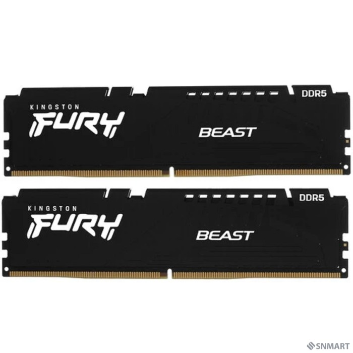 Память DDR5 2x32GB 5200MHz Kingston KF552C36BBEK2-64 Fury Beast Black Expo RTL Gaming PC5-41600 CL36 DIMM 288-pin 1.25В kit single rank с радиатором Ret