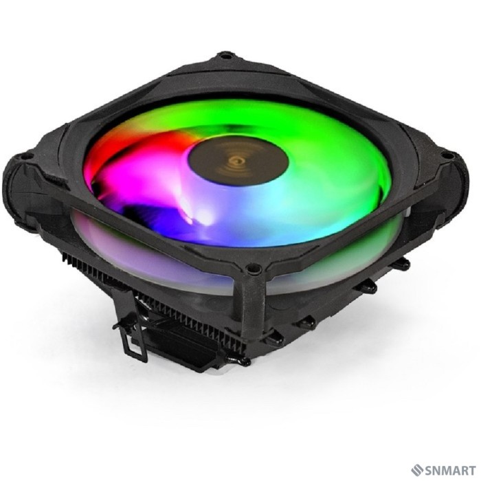 Exegate EX286158RUS Кулер ExeGate Dark Magic EE400XL-PWM.RGB (Al black coating, 4 copper heatpipe, LGA775/1150/1151/1155/1156/1200/AM2/AM2+/AM3/AM3+/AM4/FM1/FM2/754/939/940, TDP 125W, Fan 120mm, PWM,