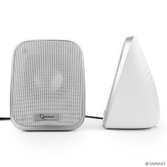 Акустич. система 2.0 Gembird SPK-100-W, белый, 6 Вт, регулятор громкости, USB-питание