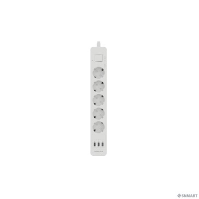 Harper Сетевой фильтр с USB зарядкой UCH-560 White (5 роз.,3м.,3 x USB 2.4A (max 3.4A), 4000W) [H00003014]