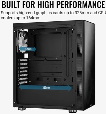Компьютерный корпус Aerocool Python-G-BK-v1 черный без БП ATX