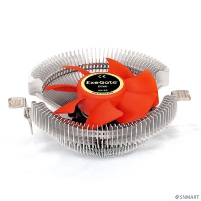 Exegate EX286144RUS Кулер ExeGate EE80 (Al, LGA775/1150/1151/1155/1156/1200/1700/AM2/AM2+/AM3/AM3+/AM4/FM1/FM2/754/939/940, TDP 65W, Fan 80mm, 2000RPM, Hydro bearing, 3pin, 22db, 205г,
