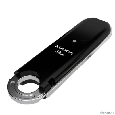 Maxvi USB Drive 32GB P2  32GB black, монолит с колпачком, ABS пластик, USB 2.0