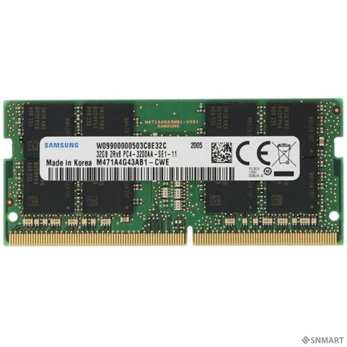 Samsung DDR4 32Gb 3200MHz M471A4G43AB1-CWE OEM PC4-25600 CL19 SO-DIMM 260-pin 1.2В original single rank