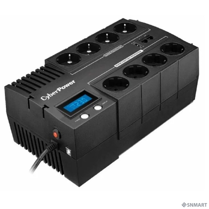 CyberPower BR1200ELCD ИБП [Line-Interactive, 1200VA/720W USB/RJ11/45/USB charger A  (4+4 EURO), 12В/5.8 Ач х 2]