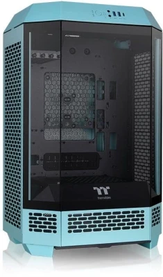 Компьютерный корпус Thermaltake The Tower 300 Turquoise голубой без БП miniITX