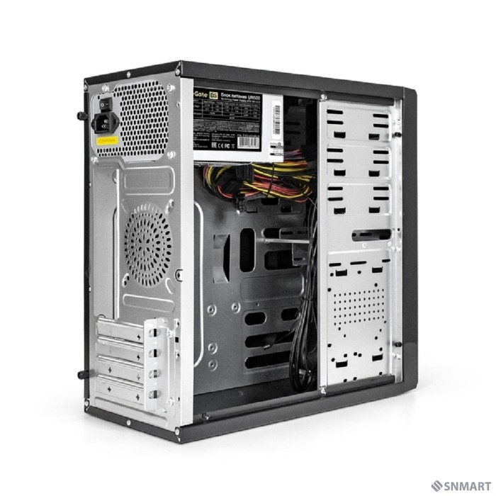 Exegate EX277437RUS Корпус Minitower MA-371X Black, mATX <UN500, 120mm> 2*USB+2*USB3.0, Audio