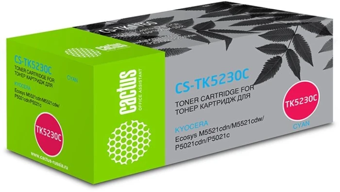 Картридж лазерный Cactus CS-TK5230C TK-5230C голубой (2200стр.) для Kyocera Ecosys M5521cdn/M5521cdw/P5021cdn/P5021cdw