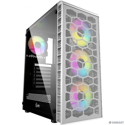 Powercase CMIZ4CW-L4 Корпус Mistral Z4 С White, Tempered Glass, Mesh, 4x 120mm 5-color LED fan, белый, ATX  (CMIZ4CW-L4)