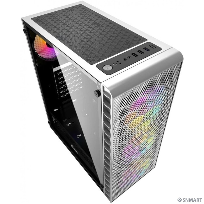 Powercase CMIZ4CW-L4 Корпус Mistral Z4 С White, Tempered Glass, Mesh, 4x 120mm 5-color LED fan, белый, ATX  (CMIZ4CW-L4)