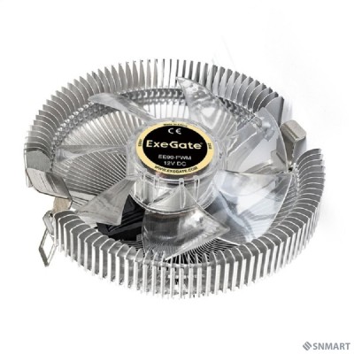 Exegate EX286150RUS Кулер ExeGate EE90-PWM (Al, LGA	775/1150/1151/1155/1156/1200/1700/A M2/AM2+/AM3/AM3+/AM4/FM1/FM2/754/, TDP 75W, Fan 90mm, PWM, 800-2400RPM, Hydro bearing, 4pin, 11-24db, 215г, с те
