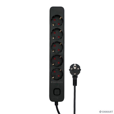 Гарнизон Сетевой фильтр 2.0 EPS-5-B-2 5р, 10А, 2м, ур.защиты 2+, черный, пакет (21441)