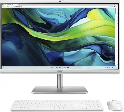 Моноблок Acer Aspire C27-195ES 27&quot; WQHD Core Ultra 7 155U (1.7ГГц) 16ГБ SSD 512ГБ Graphics CR Eshell БП 65W (клавиатура, мышь, камера) серебристый (DQ.BMGCD.001)