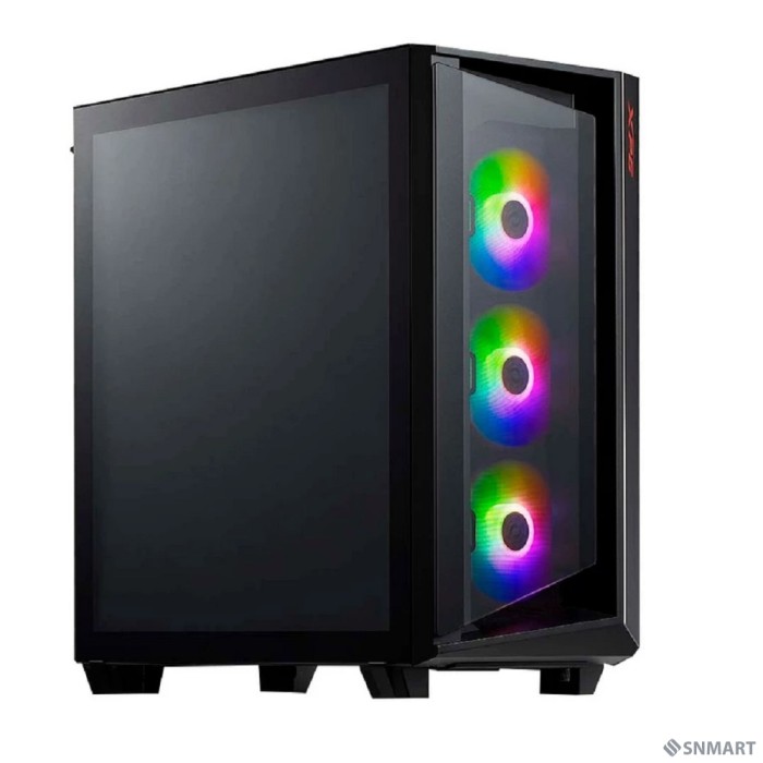 XPG CRUISER BLACK (CRUISERST-BKCWW) (Midi-Tower, черный, TG, 120mm ARGB fan*3)