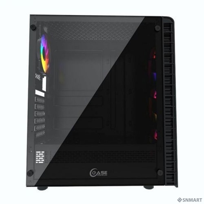 Powercase Mistral Z4C Mesh LED, Tempered Glass, 4x 120mm 5-color fan, чёрный, ATX  (CMIZ4C-L4)