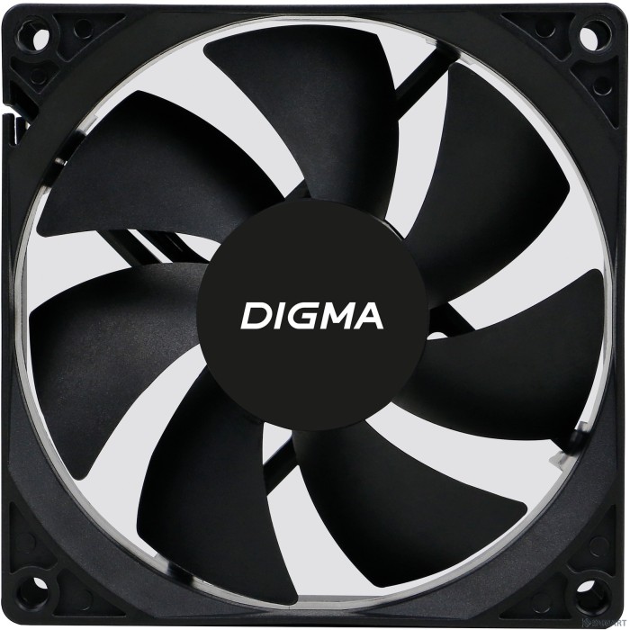 Вентилятор Digma DFAN-90  90мм черный 3-pin 4-pin (Molex)Ret