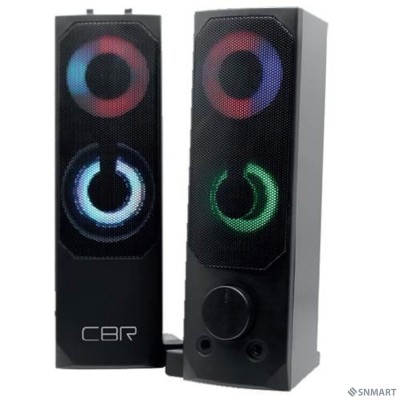 CBR CMS 514L Black, Акустическая система 2.0, питание USB, 2х3 Вт (6 Вт RMS), пластик, RGB-подсветка, конструкция-транформер, 3.5 мм лин. стереовход, регул. громк., длина кабеля 1,3 м, цвет чёрный