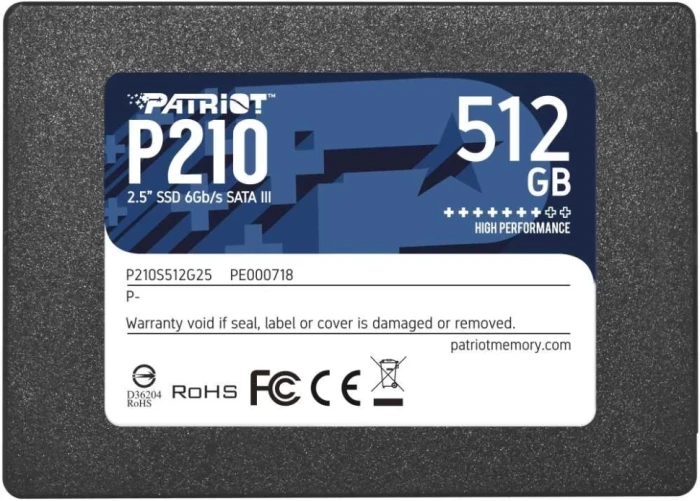 Накопитель SSD Patriot 512 ГБ P210 2.5" SATA-III (P210S512G25)