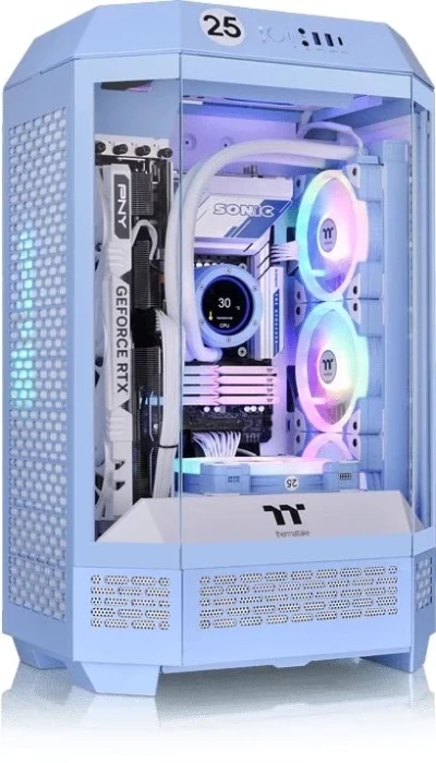 Компьютерный корпус Thermaltake The Tower 300 Hydrangea голубой без БП miniITX