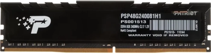 Оперативная память DDR4 Patriot Signature 8 ГБ 2400MHz (PSP48G240081H1)
